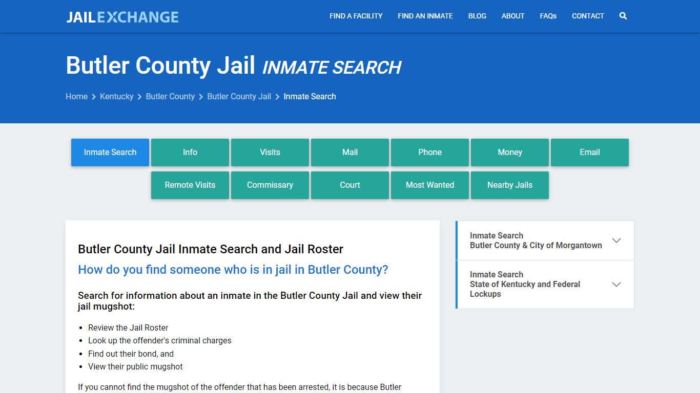 Inmate Search: Roster & Mugshots - Butler County Jail, KY